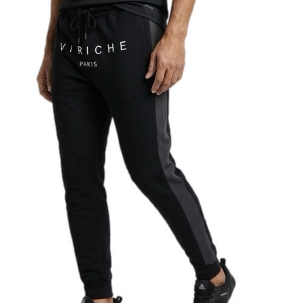 Paris Men's Black Jogger Sweatpants - Picture 11 of 11